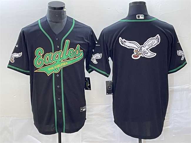 Mens Philadelphia Eagles Black Team Big Logo Cool Base Stitched Baseball Jersey,We sell and wholesale Mens Philadelphia Eagles Black Team Big Logo Cool Base Stitched Baseball Jersey on line form chian!